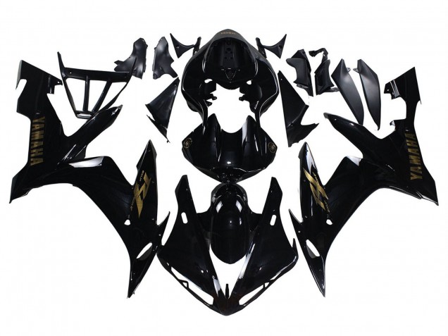 2004-2006 Glossy Black Gold Decals Yamaha YZF 1000 R1 Motorcycle Fairings
