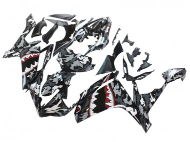 2007-2008 Grey White Camouflage Shark Yamaha YZF 1000 R1 Motorcycle Fairings