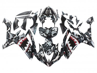 2007-2008 Grey White Camouflage Shark Yamaha YZF 1000 R1 Motorcycle Fairings