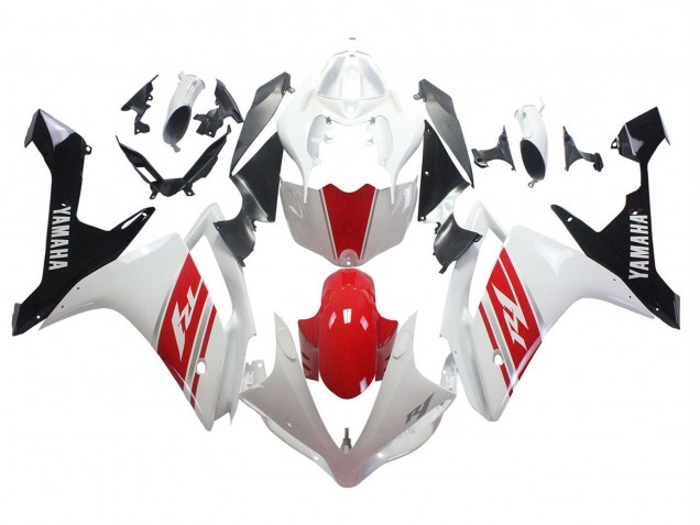 2007-2008 White Red Black Yamaha YZF 1000 R1 Motorcycle Fairing