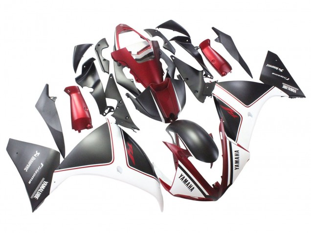 2009-2011 Red White Matte Black Yamaha YZF 1000 R1 Motorcycle Fairings