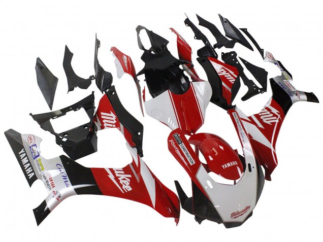 2020-2025 White Red Black Milwaukee Yamaha YZF 1000 R1 Motorcycle Fairings