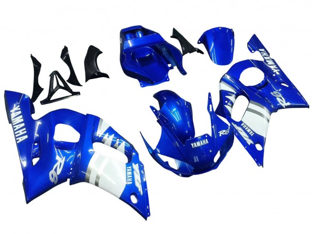 1998-2002 Blue White Yamaha YZF 600 R6 Motorcycle Fairings