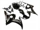 2003-2004 Glossy Black White Decals Yamaha YZF R6 Motorcycle Fairings