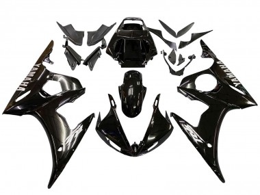 2003-2004 Glossy Black White Decals Yamaha YZF R6 Motorcycle Fairings