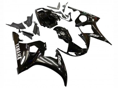 2006-2009 Glossy Black White Decals Yamaha YZF R6S Motorcycle Fairings