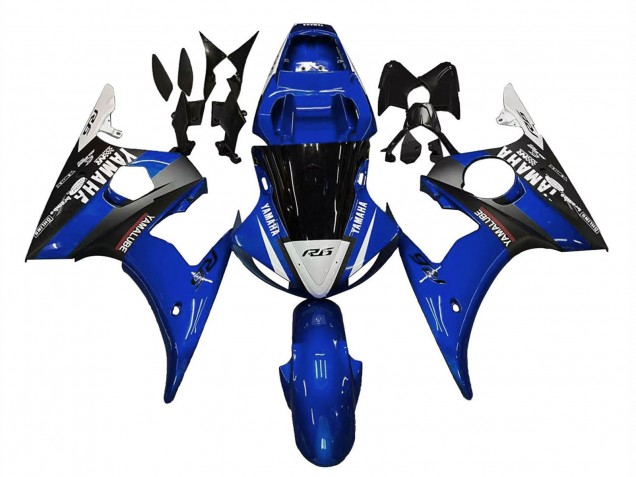 2006-2009 Blue White Glossy Black Yamalube Yamaha YZF R6S Motorcycle Fairings