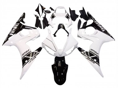 2006-2009 White Glossy Black Yamaha YZF R6S Motorcycle Fairings