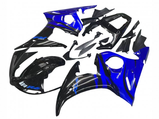 2003-2004 Blue Glossy Black Yamaha YZF R6 Motorcycle Fairing
