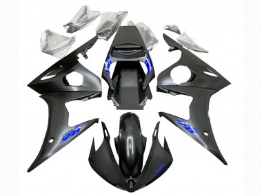 2003-2004 Matte Black Blue Yamaha YZF R6 Motorcycle Fairings