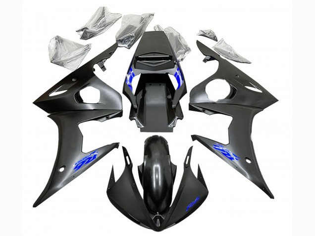 2003-2004 Matte Black Blue Yamaha YZF R6 Motorcycle Fairings
