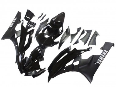 2006-2007 Glossy Black Matte Black Yamaha YZF 600 R6 Motorcycle Fairings