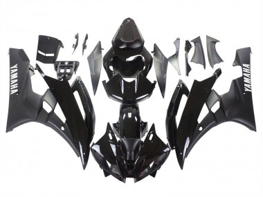 2006-2007 Glossy Black Matte Black Yamaha YZF 600 R6 Motorcycle Fairings