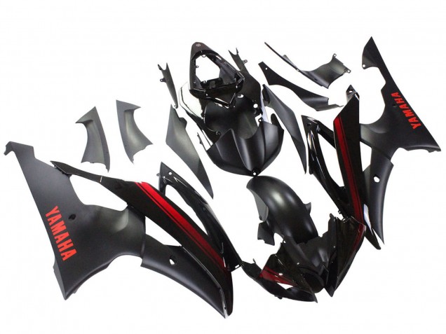 2008-2016 Glossy Black Matte Black Red Stripe Yamaha YZF 600 R6 Motorcycle Fairings