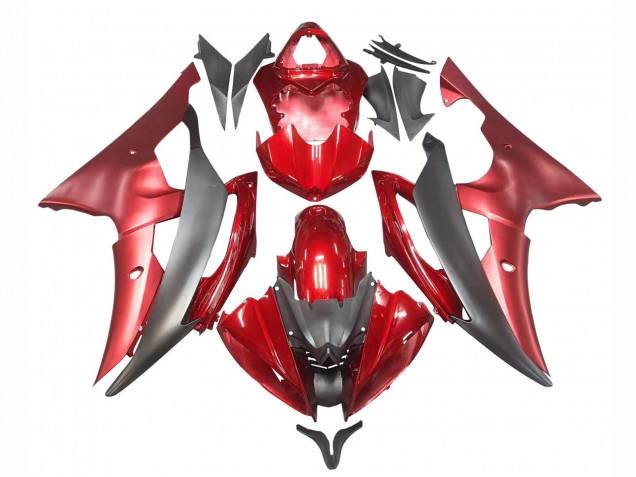 2008-2016 Red Grey Yamaha YZF 600 R6 Motorcycle Fairings