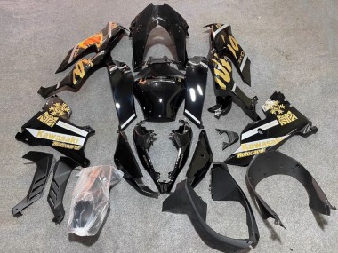 2021-2026 Glossy Black Gold Elf Snow Kawasaki ZX10R Motorcycle Fairings