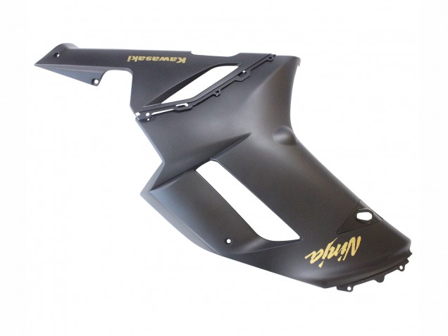 2007-2008 Matte Black with Yellow Logo Ninja Kawasaki ZX6R Motorcycle Fairings