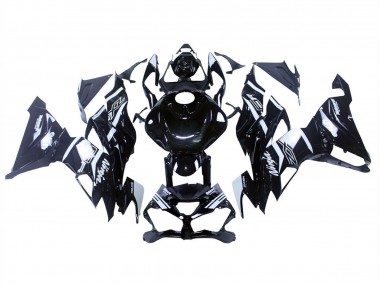 2019-2022 Glossy Black White Kawasaki ZX6R Motorcycle Fairings