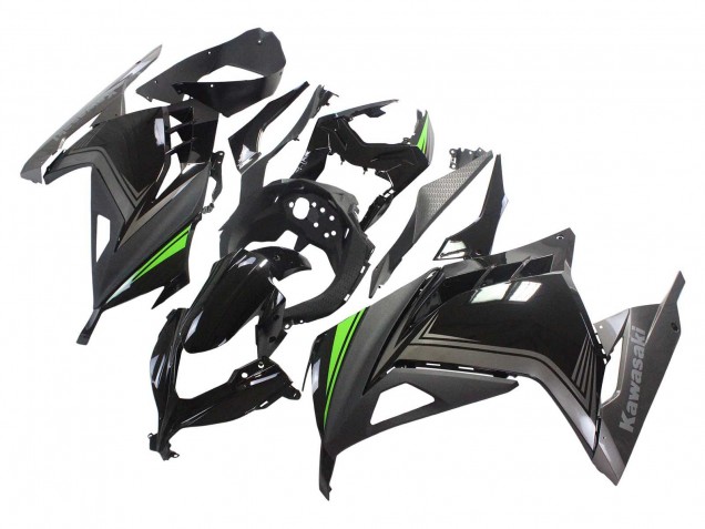 2013-2024 Glossy Black Matte Black Green Kawasaki EX300 Motorcycle Fairings