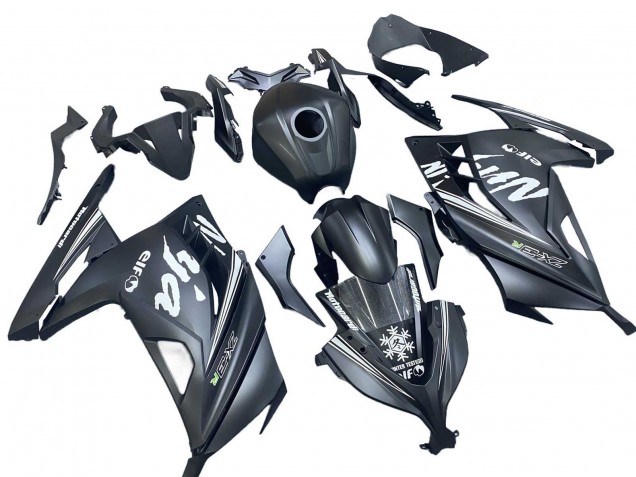 2013-2024 Matte Black White Elf Snow Kawasaki EX300 Motorcycle Fairings