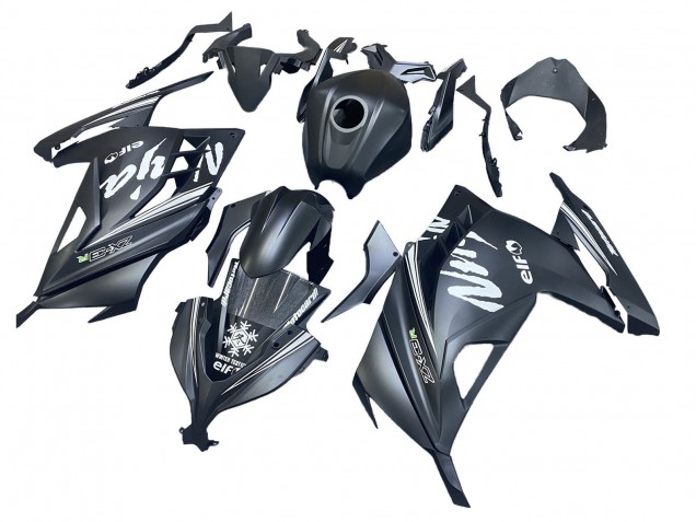 2013-2024 Matte Black White Elf Snow Kawasaki EX300 Motorcycle Fairings