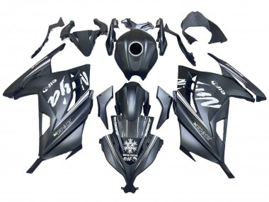 2013-2024 Matte Black White Elf Snow Kawasaki EX300 Motorcycle Fairings