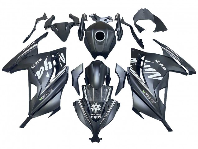 2013-2024 Matte Black White Elf Snow Kawasaki EX300 Motorcycle Fairings