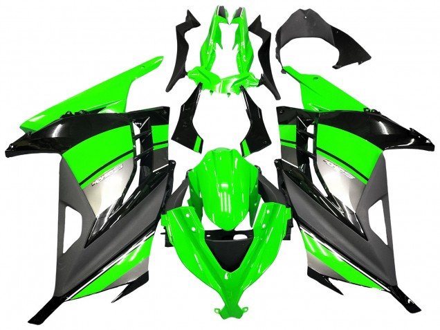 2013-2024 Green Silver Black Kawasaki EX300 Motorcycle Fairings