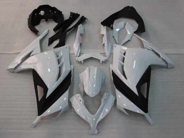 2013-2024 Glossy White Black Kawasaki EX300 Motorcycle Fairings