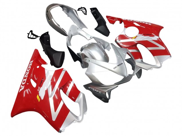 2004-2007 Silver Red Honda CBR600 F4i Motorcycle Fairings