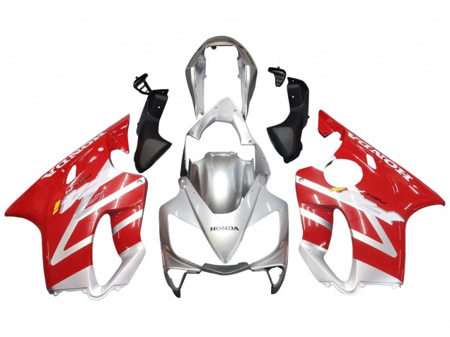 2004-2007 Silver Red Honda CBR600 F4i Motorcycle Fairings
