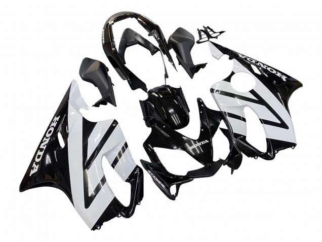 2004-2007 White Glossy Black Honda CBR600 F4i Motorcycle Fairings