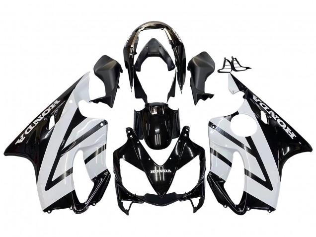 2004-2007 White Glossy Black Honda CBR600 F4i Motorcycle Fairings