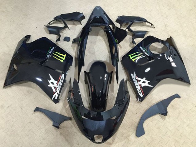 1996-2007 Glossy Black Green Monster Honda CBR1100XX Blackbird Motorcycle Fairings