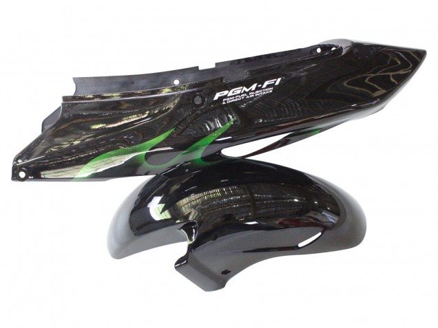 1996-2007 Glossy Black Green Flame Honda CBR1100XX Blackbird Motorcycle Fairing