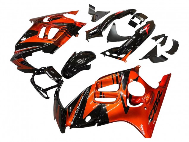 1995-1996 Orange Glossy Black Honda CBR600 F3 Motorcycle Fairings