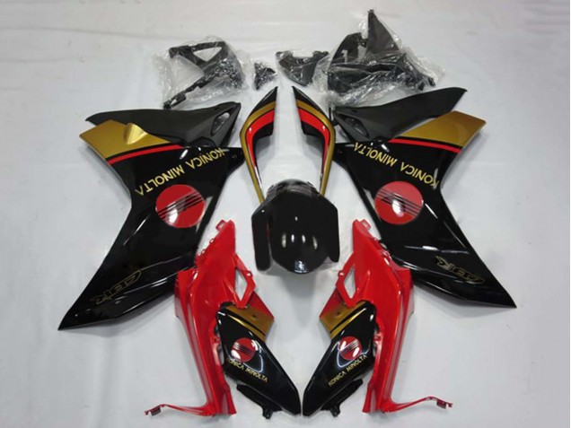 2011-2013 Red Gold Glossy Black Konica Minolta Honda CBR600F Motorcycle Fairings