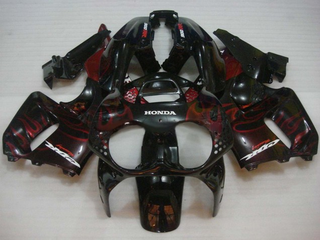 1992-1993 Glossy Black Red Flame Honda CBR900RR 893 Motorcycle Fairings