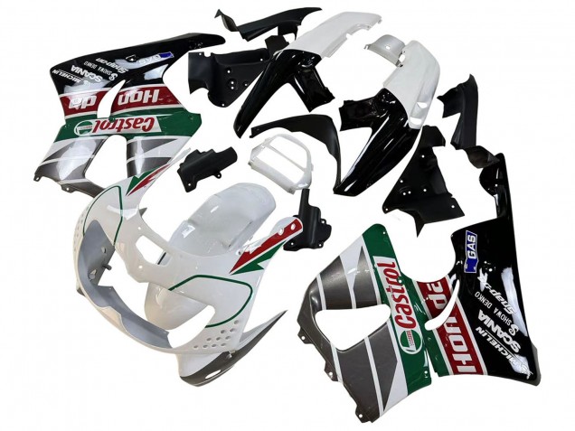 1996-1997 White Green Grey Glossy Black Castrol Honda CBR900RR 893 Motorcycle Fairings