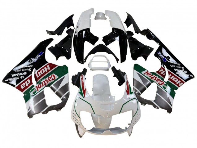 1996-1997 White Green Grey Glossy Black Castrol Honda CBR900RR 893 Motorcycle Fairings