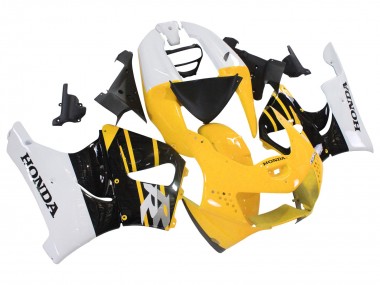 1998-1999 White Yellow Glossy Black Honda CBR900RR 919 Motorcycle Fairings