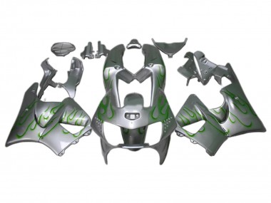 1998-1999 Silver Green Flame Honda CBR900RR 919 Motorcycle Fairings