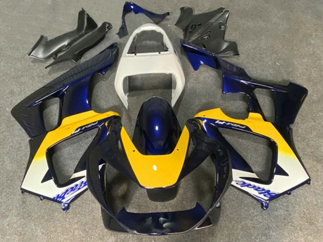 2000-2001 White Yellow Dark Blue Honda CBR900RR 929 Motorcycle Fairings