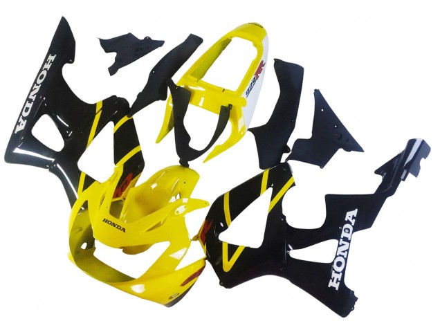 2000-2001 Yellow Glossy Black Honda CBR900RR 929 Motorcycle Fairings