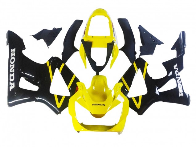 2000-2001 Yellow Glossy Black Honda CBR900RR 929 Motorcycle Fairings