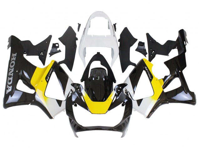 2000-2001 White Yellow Glossy Black Honda CBR900RR 929 Motorcycle Fairings
