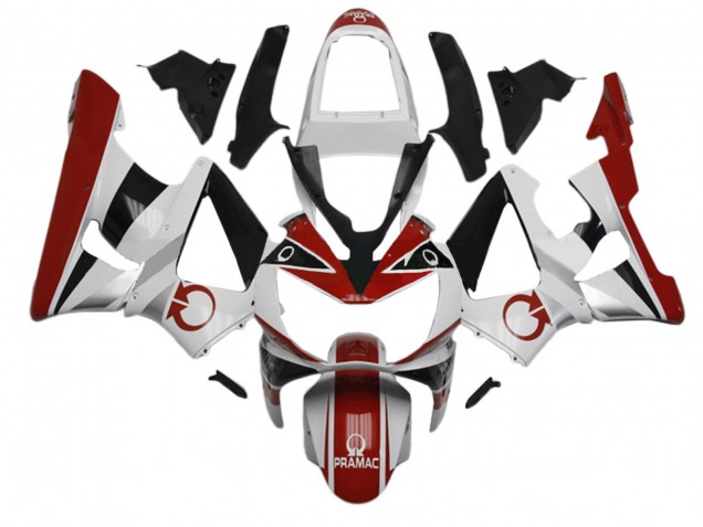 2000-2001 White Red Glossy Black Pramac Honda CBR900RR 929 Motorcycle Fairings