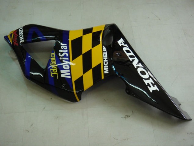 2002-2003 Blue Yellow Glossy Black Telefunica MoviStar Castrol Honda CBR900RR 954 Motorcycle Fairings