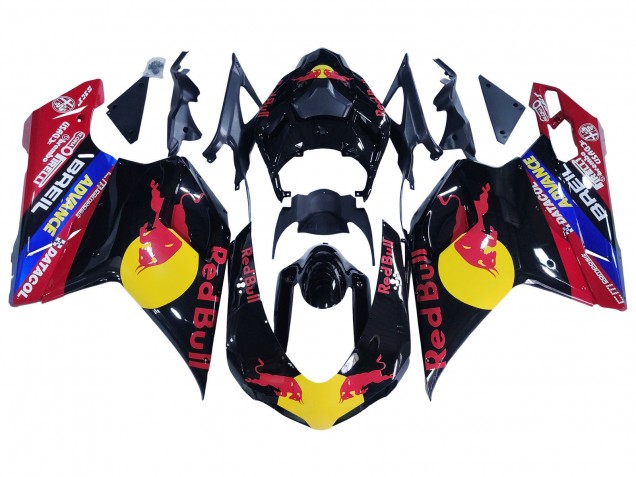 2007-2014 Glossy Black Yellow Blue Red Bull Ducati 848/1098/1198 Motorcycle Fairings