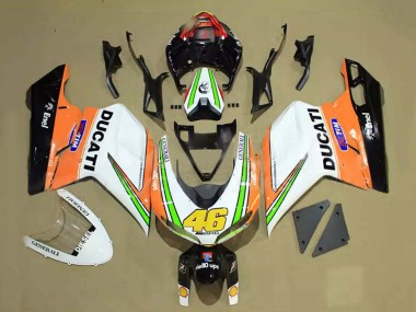 2007-2014 White Orange Green Glossy Black Tim 46 Ducati 848/1098/1198 Motorcycle Fairings